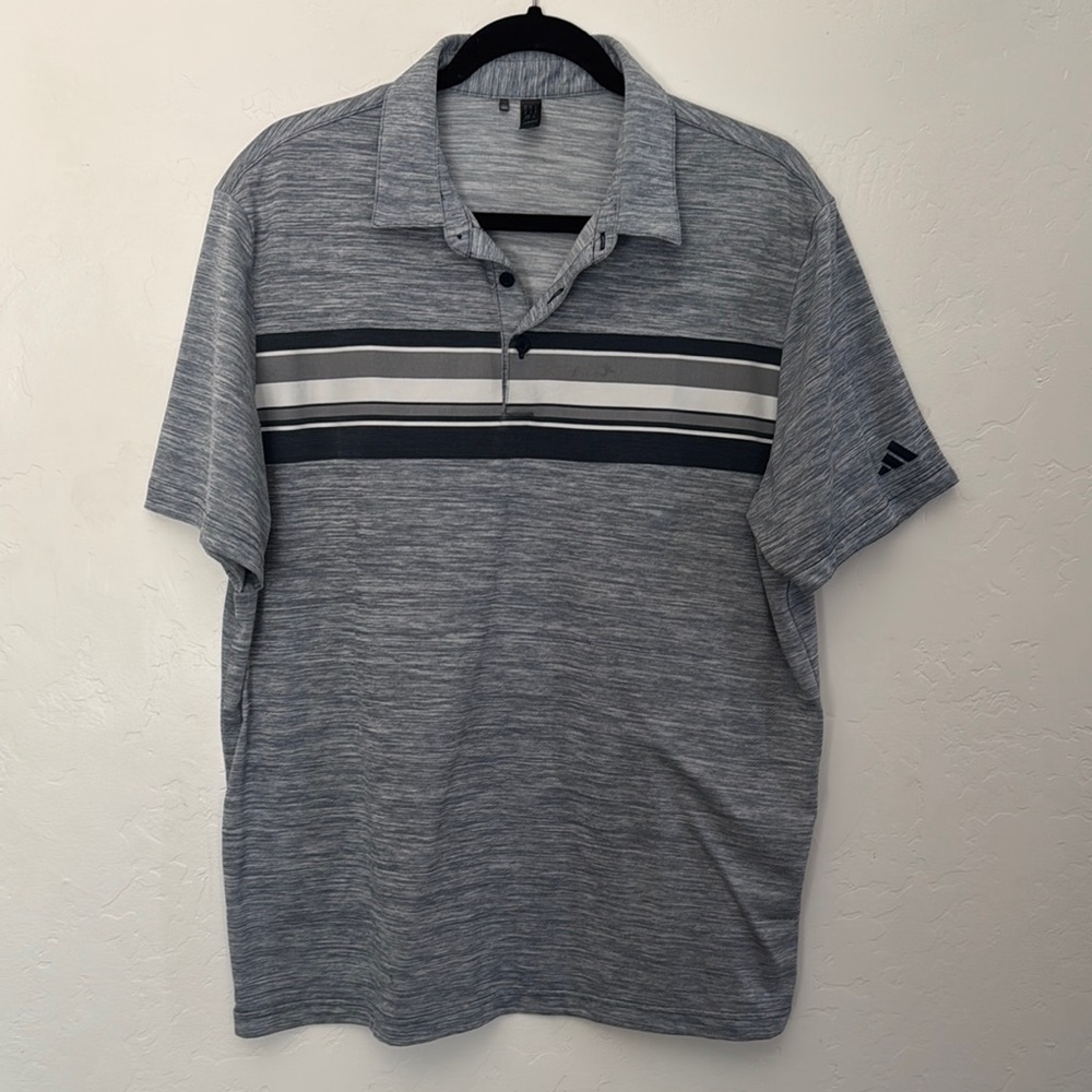 Gray and Black Polo Shirt with Textured Fabric